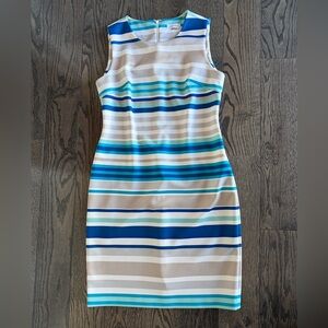Calvin Klein Blue and White Striped Dress